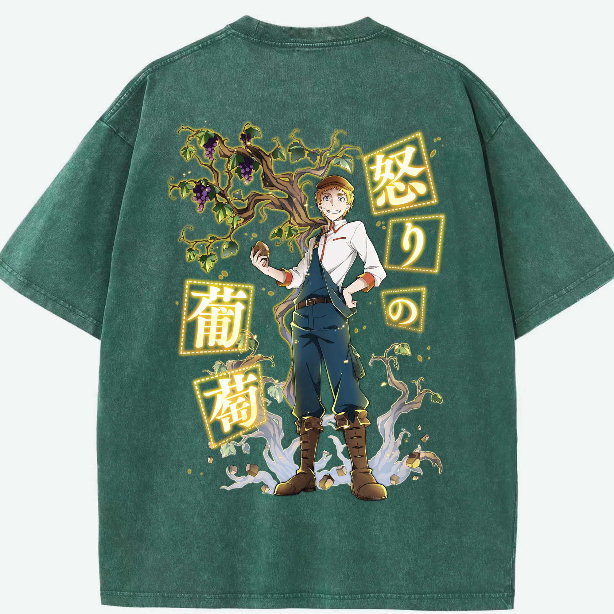 （画像用） 文豪ストレイドッグス Bungo Stray Dogs 綿100% ヴィンテージ風 半袖Tシャツ（背面プリント）